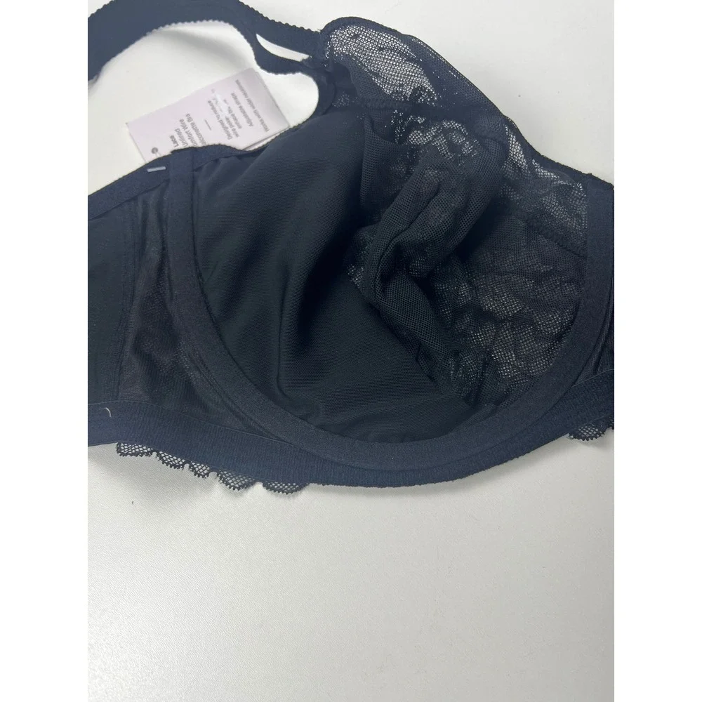 Target Lace Comfort Wire Balconette Bra Black 44D Unlined Full‎ Coverage NWT - Picture 8 of 10